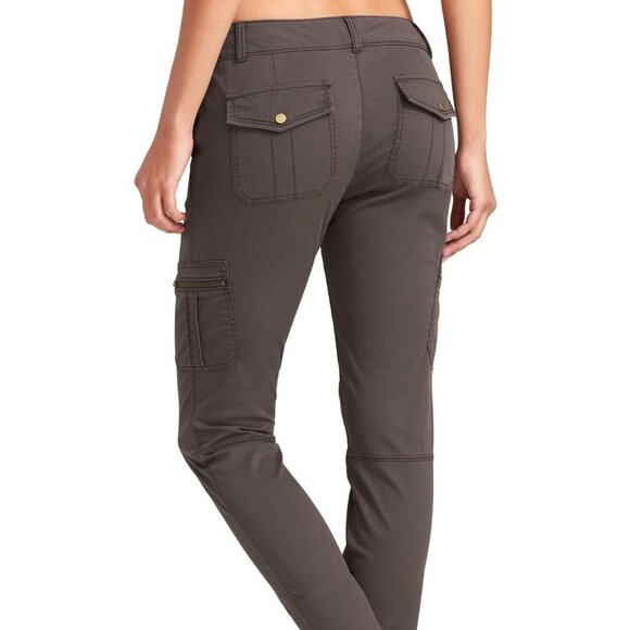 Athleta Skinny Cargo Pant Womens 6 Gray/Brown Casual Nylon Blend Zip Pocket - Picture 2 of 10